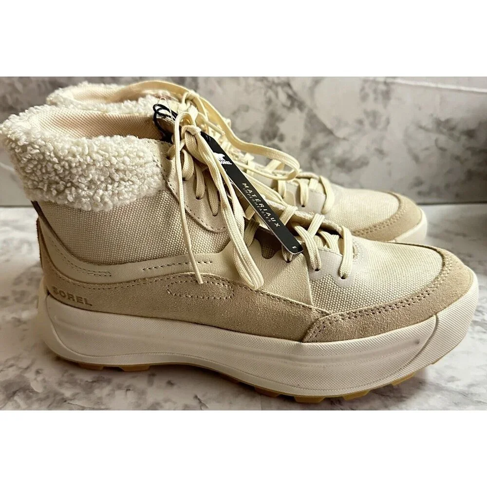Sorel ONA 503 Mid‎ Cozy Boots Cream Bleached Ceramic Womens 7.5 Waterproof New